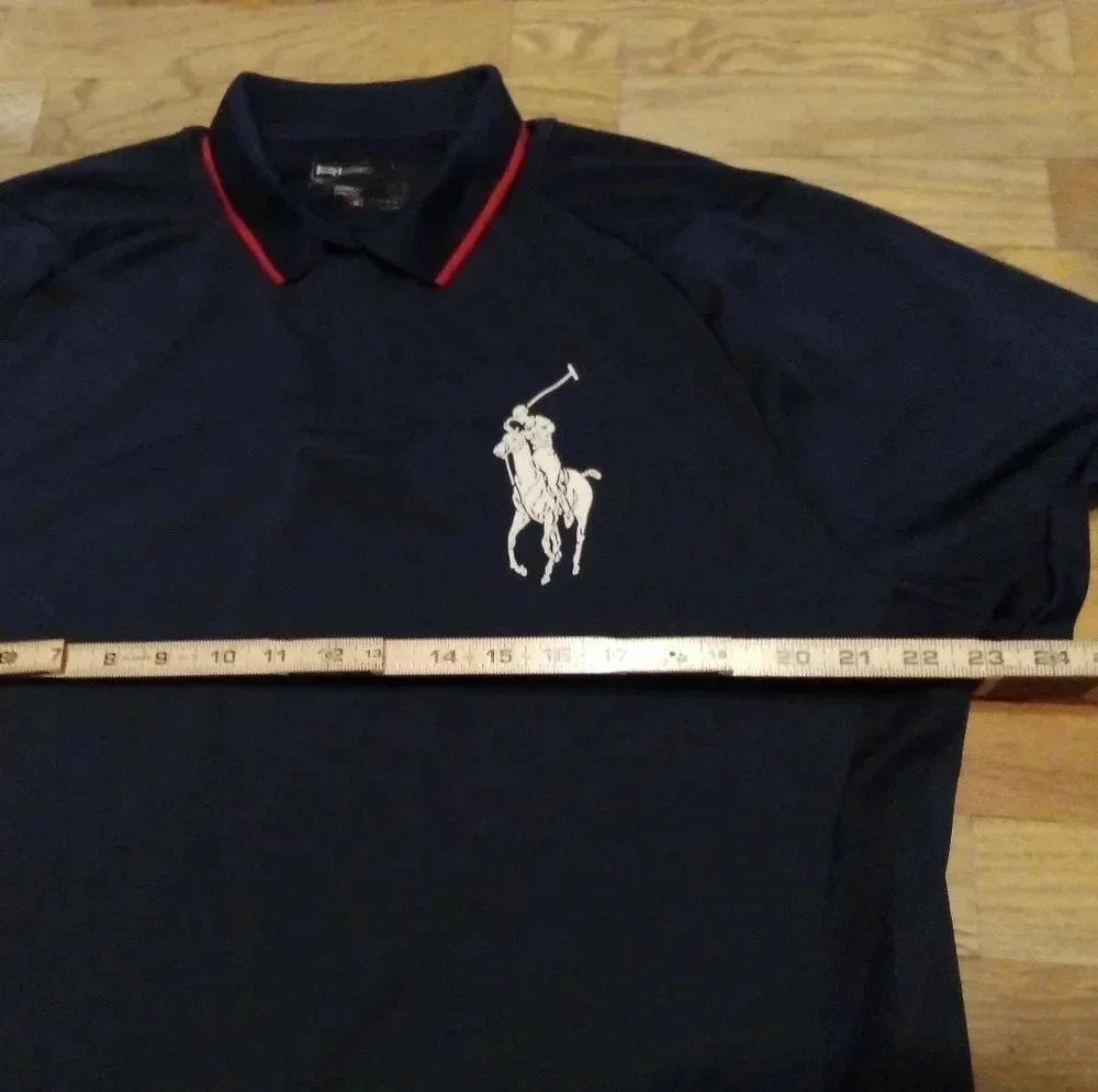 Ralph Lauren RLX Mens US OPEN 2006 Navy Blue Tennis Polo Shirt Size L Big Pony